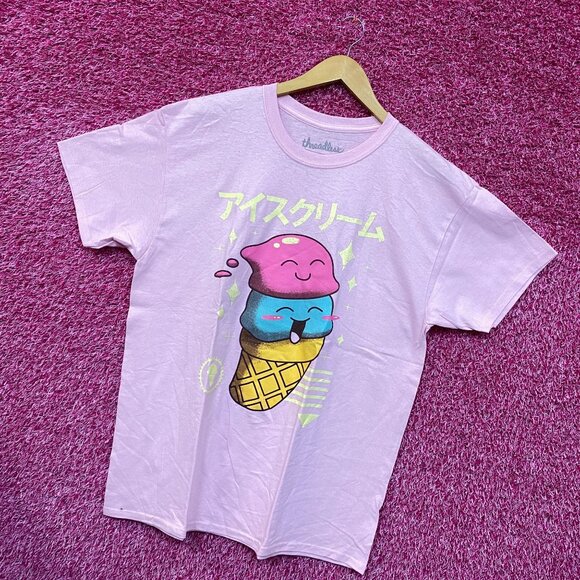 Kawaii Double Scoop Ice Cream Threadless Promo Pop Art Tee Large - Picture 3 of 4